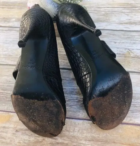 Elizabeth and James Black Croc Heels