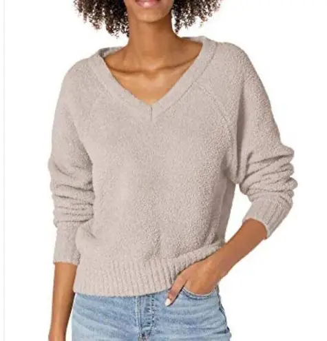 UGG  | Paula Granite Tan Taupe Soft V-neck Pullover Sweater Oversized | Size XS