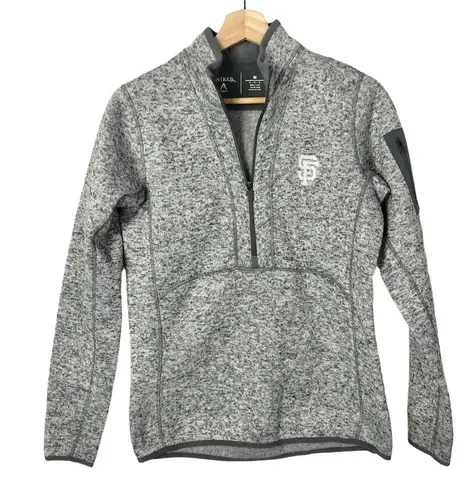 Antigua San Francisco Giants Heather Gray Half Zip Pullover Sweatshirt M