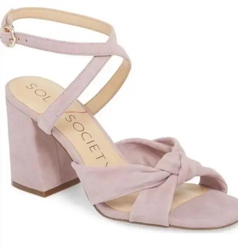 Sole Society Lilac Suede Block Heel Sandals Sz 7.5
