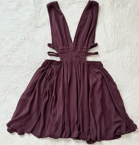Lovely Day Plum Purple Cutout Smocked Waist Mini Dress