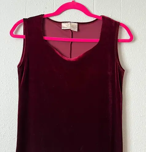 Vintage Stephanie Parks Womens Dress Medium Velvet Y2K 90s Dark Fairy Grunge Red