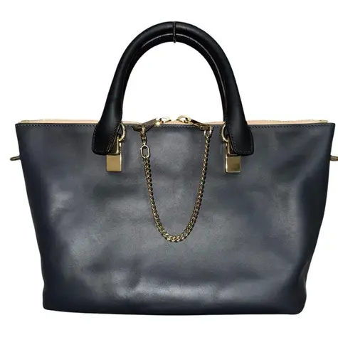 Chloé Baylee Two-Toned Leather Two Way Bag w/ Crossbody Strap