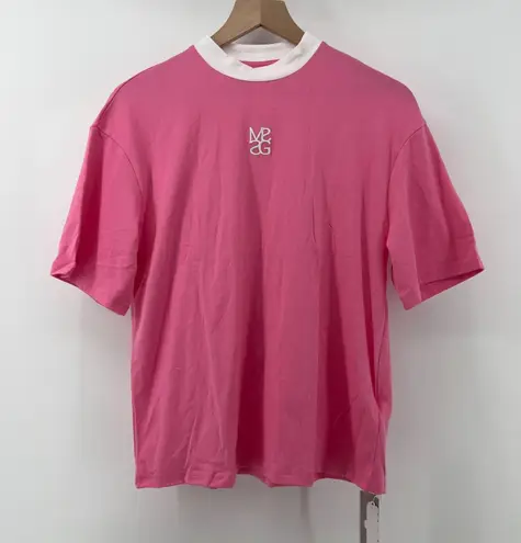 Missguided Women XS Embroidered Logo Oversize Short Sleeve T-Shirt Pink NWT