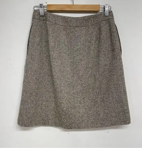 Talbots  Grey Silk & Wool Blend Pencil Skirt Womens 6P Dark Academia Tweed Preppy