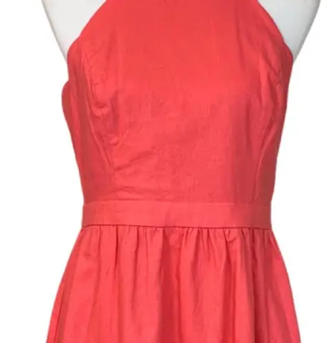 Market & Spruce NEW Halter Dress Linen Coral Linen Cotton Women's Size Medium