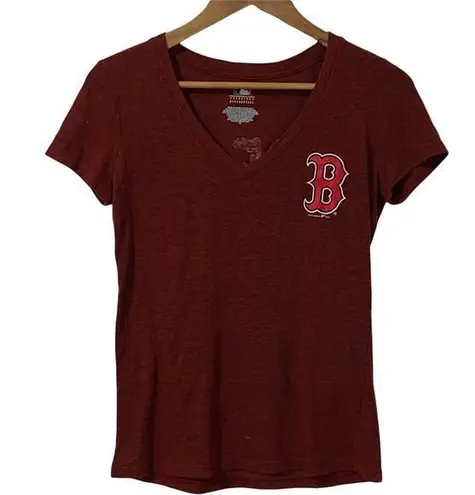 5th & Ocean  MLB BOSTON RED SOX Dark Red T-Shirt GREAT CATCH Women's Small