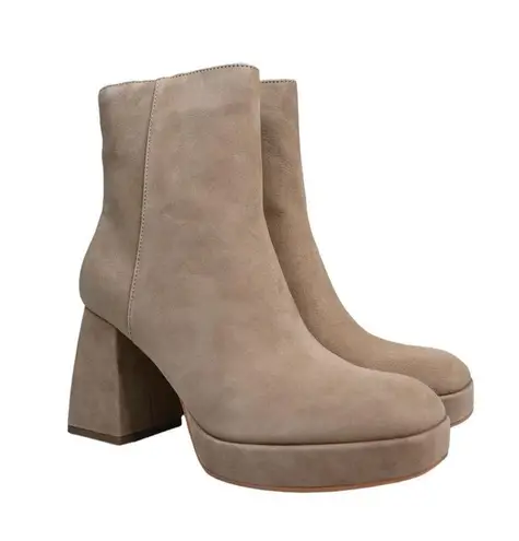 Dolce Vita Womens 9.5 Ulyses Suede Platform Bootie in Mushroom Tan NEW