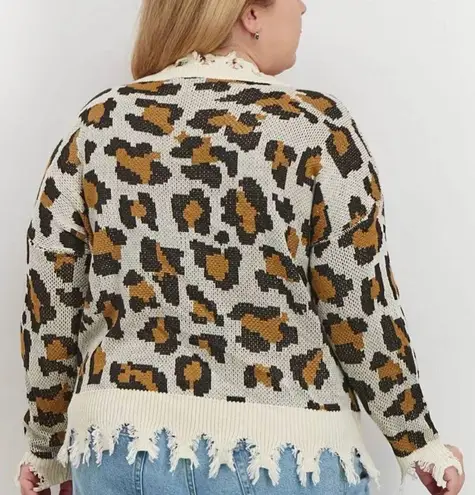 Animal Leopard Print Fringe Cropped Shirt