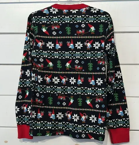 Hanna Andersson Gnome Sweet Gnome Holiday Long John PJ Pajama Set Small NEW Blue