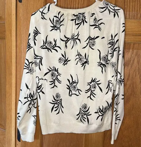 Givenchy Vintage  Sport Floral Crew Neck Sweater, Black and Cream, approx size L thumbnail 5
