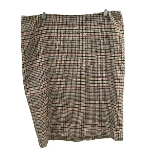 Talbots  Plaid Wool Blend Skirt