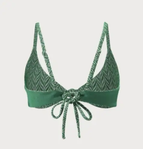 BERLOOK Reversible Geometric Textured Knot Bikini Top ONLY 66 Green Size XS