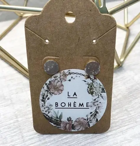 NWT LA BOHEME druzy stone post earrings