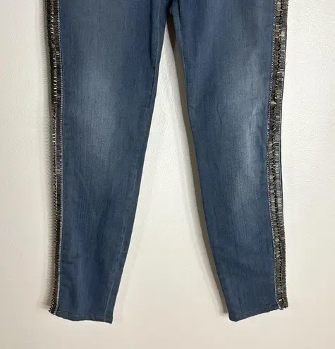 Hudson Jeans HUDSON Luna Embellished Studded Crop Super Skinny Leg denim jeans size 28