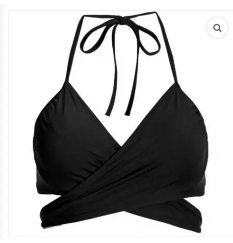 Carmen Marc Valvo NWT Wrap Halter Black Underwire Swim Sense Twist Bikini Top XS