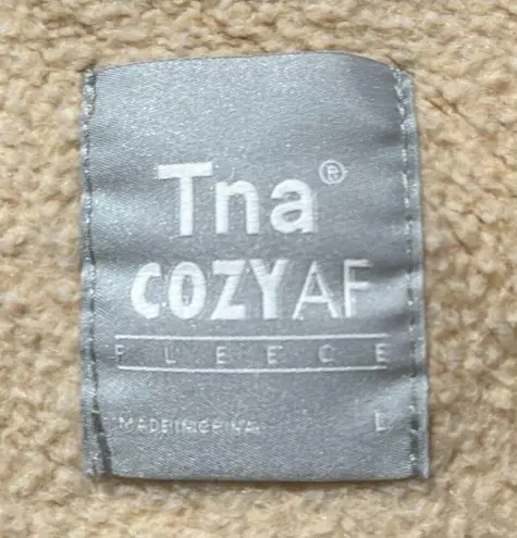 Aritzia TNA Cozy AF 1/4 Pullover Size Large Color is Yellowish Tan Cropped Brown