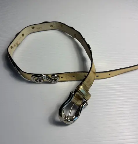 The Avignon Genuine Leather Gold Tone Belt with Ornate Buckle Women's Small