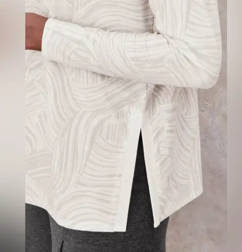 Garnet Hill Boxy Tunic Gray White Tee Size Small