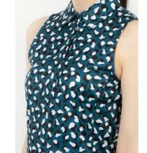J.LINDEBERG Dena Print Sleeveless Golf Top Moroccan Blue Animal Women’s Small Green