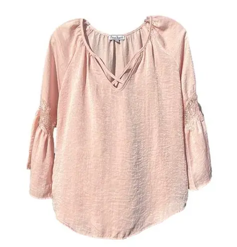 Crave fame by Almost Famous Pink Long Sleeve Blouse Women’s Size Medium