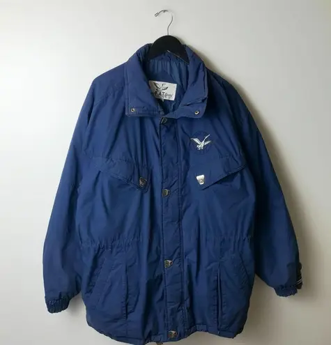 Vintage Triple FAT Coat Goose Parka Duck Down Insulated Jacket Blue XL Puffer