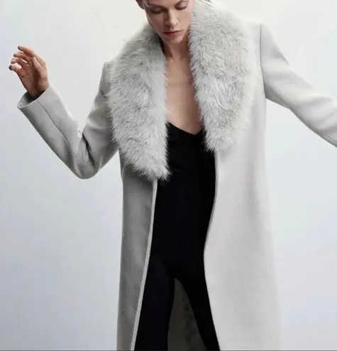 Marvin Richards J. Percy by Vintage dyed fox Fur 100% Lambswool Coat One button 100% Satin Lined oversized 60’s-50s silver fox fur collar