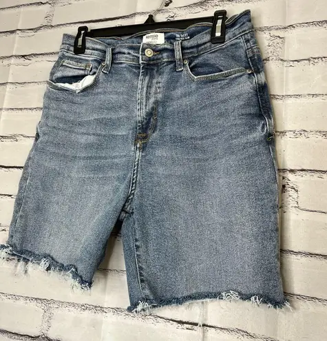 Kensie Jeans Blue Cropped Jean Shorts High Waist Frayed Hem Vintage Slim Fit 30