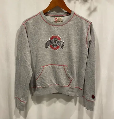 IZOD Vintage look Collegiate OSU Ohio State crew neck gray kangaroo sweatshirt