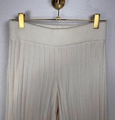 Her The Label Oslo Cream Relaxed Wide Leg Knit Pants Size undefined