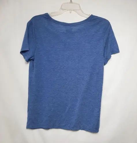 Modern Lux Top Womens Size Small Blue Distressed Short Sleeve