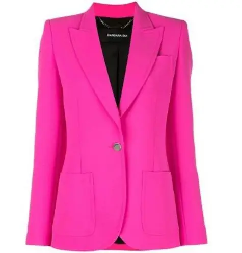 Barbara Bui Tailored Crepe Lined Blazer Jacket Hot Pink 38 Small Luxury Barbie