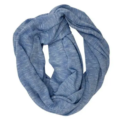 Heather Blue Infinity Scarf with Hidden Pocket