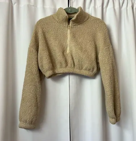 SheIn Beige Fuzzy Two Piece Co-ord Lounge Set Size Medium - Image 2