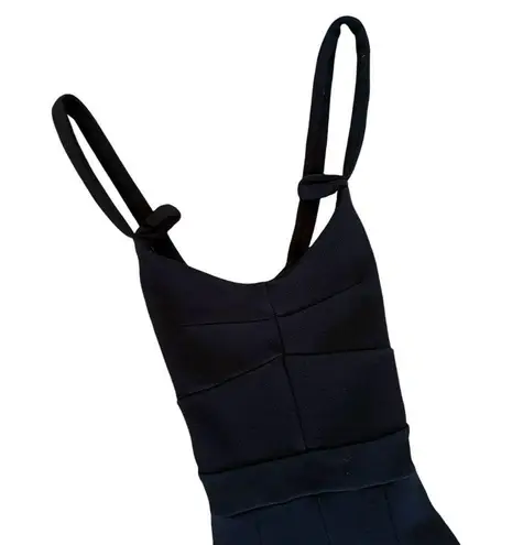 Maeve Anthropologie Alison Jumpsuit in Black Thick Heavy Scuba Stretchy Size XS