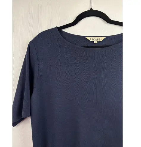 Women’s Howard Wolf Escape Size Large Navy Short Sleeve Blouse Blue