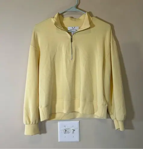 Magaschoni quarter zip pullover yellow top modal blend small