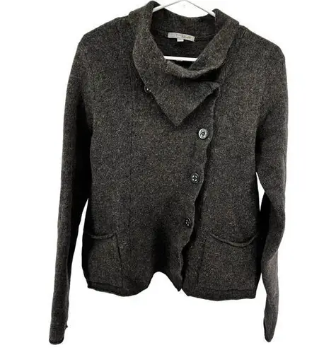Horny Toad Heartfelt Jacket Angora Boiled Wool Asymmetric Button Pockets Gray L