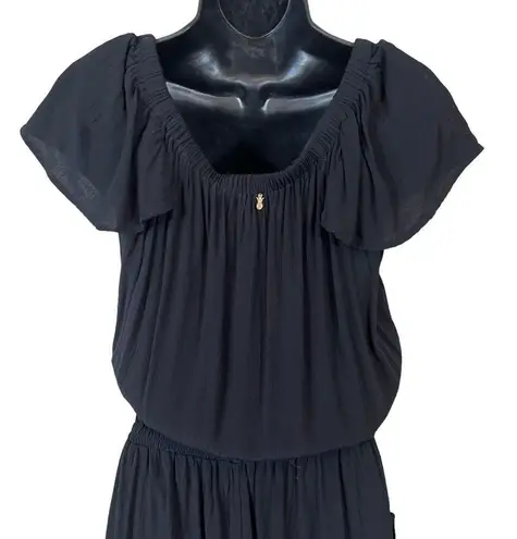 Anthropologie BeachGold Black Off the Shoulder Jumpsuit Black