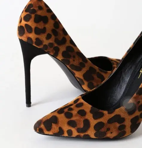 NWT Lulus Verra Leopard Suede Pumps Brown Size 5.5