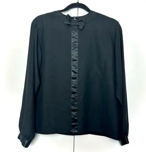 Oscar de la Renta Expressions Bow Blouse Black