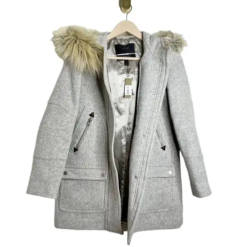 J.Crew NWT  Women's Italian Wool Chateau Parka Jacket Coat Heather Dusk Gray 4P