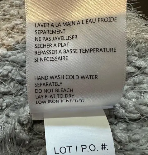 Tribal Gray and White Cozy Fuzzy Stretchy Mock Turtleneck Sweater XL New NWT