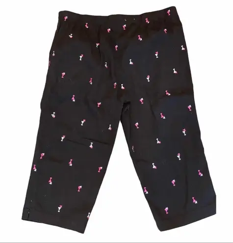 White Stag Retro Margarita Embroidered Capri Clam Digger Pants 12