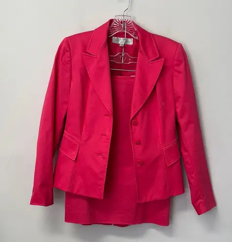 Tahari ASL Pink Tailored Blazer And Pencil Skirt Set 2P Barbiecore Mean Girls