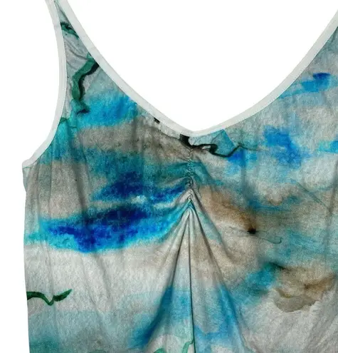 Richer Poorer Women’s Abstract Watercolor Ruched Cami in Blue Multi Size M Size M