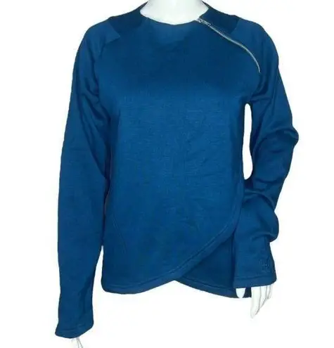Hadley by Smartpak Sweatshirt Women Small Asymmetrical Pullover Plush Equestrian Blue