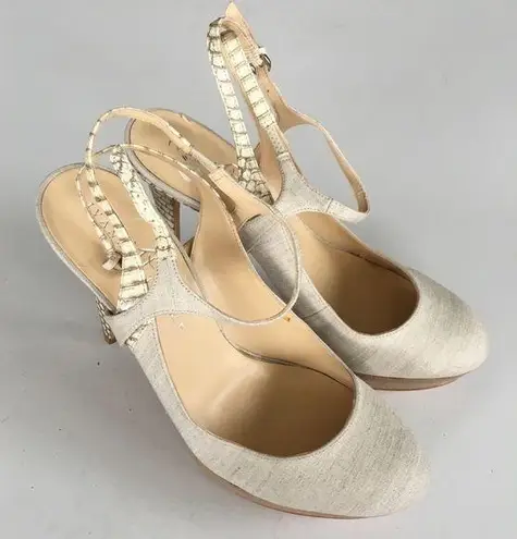 Ivanka Trump Ankle Strap Platform High Heels Womens Size 8.5M Taupe
