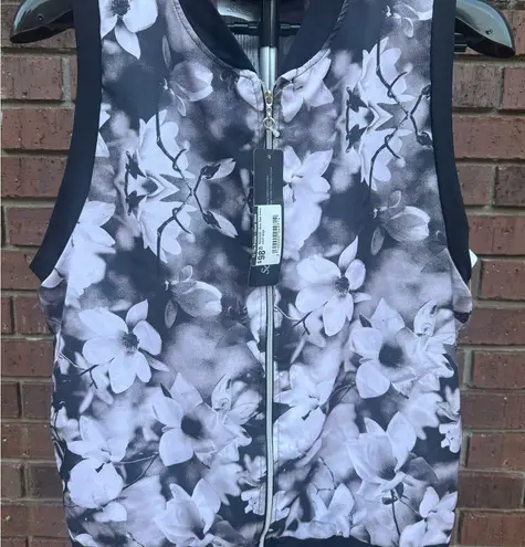 So Danca Kaia Vest Floral Flower Black Adult Size Medium Dance Ballet New