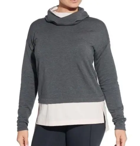 CALIA mixed media hoodie gray and cream Size M